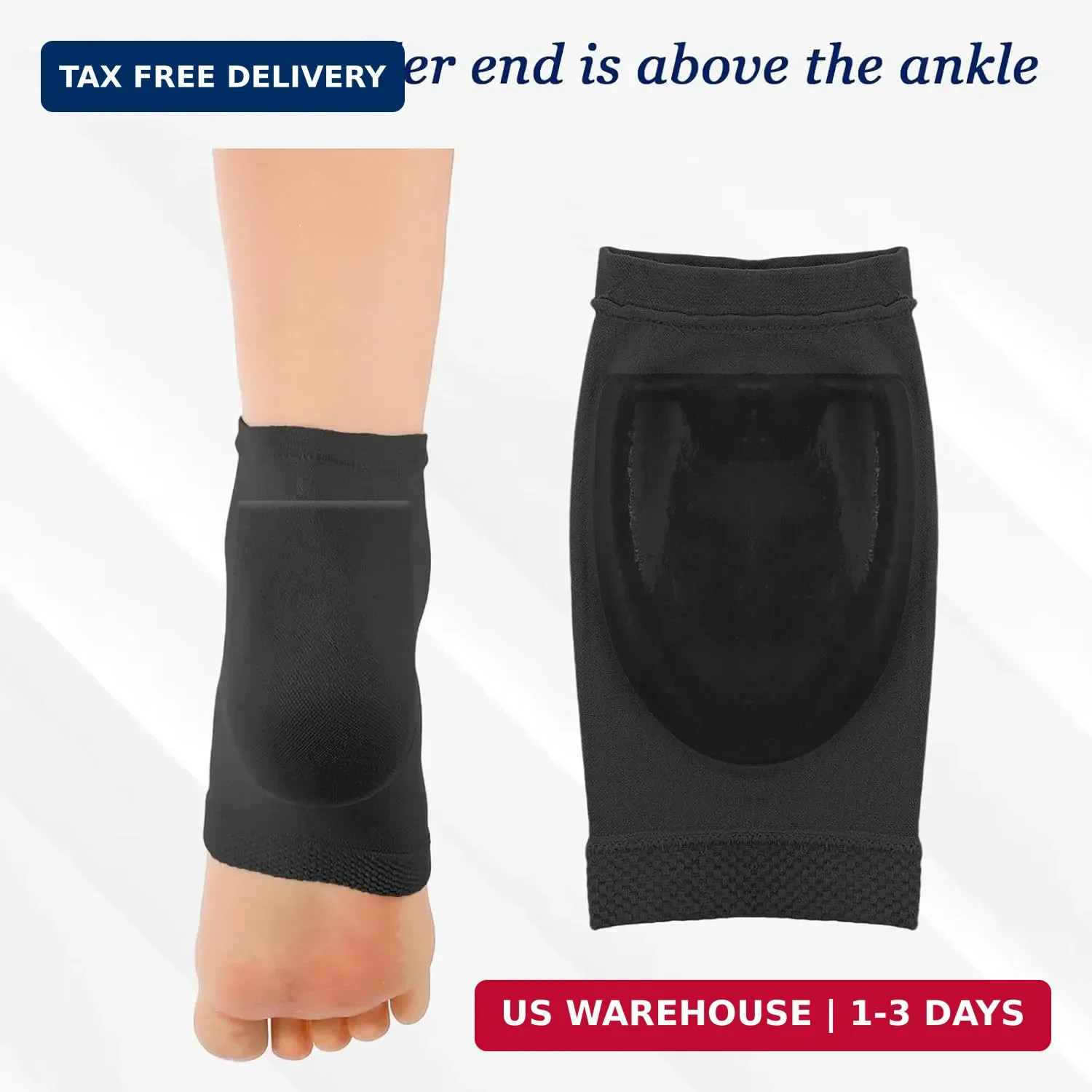 2 Pcs Achilles Tendon Heel Protector Compression Padded Sleeve Socks Premium Gel