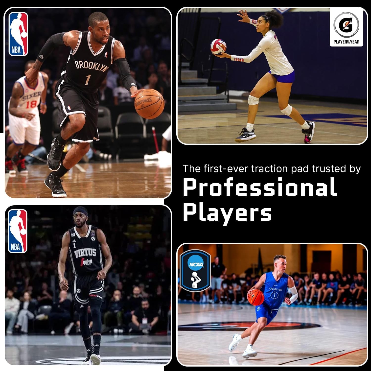 Portable Basketball Sticky Mat & Replacement Sheets – Foldable, Black/White