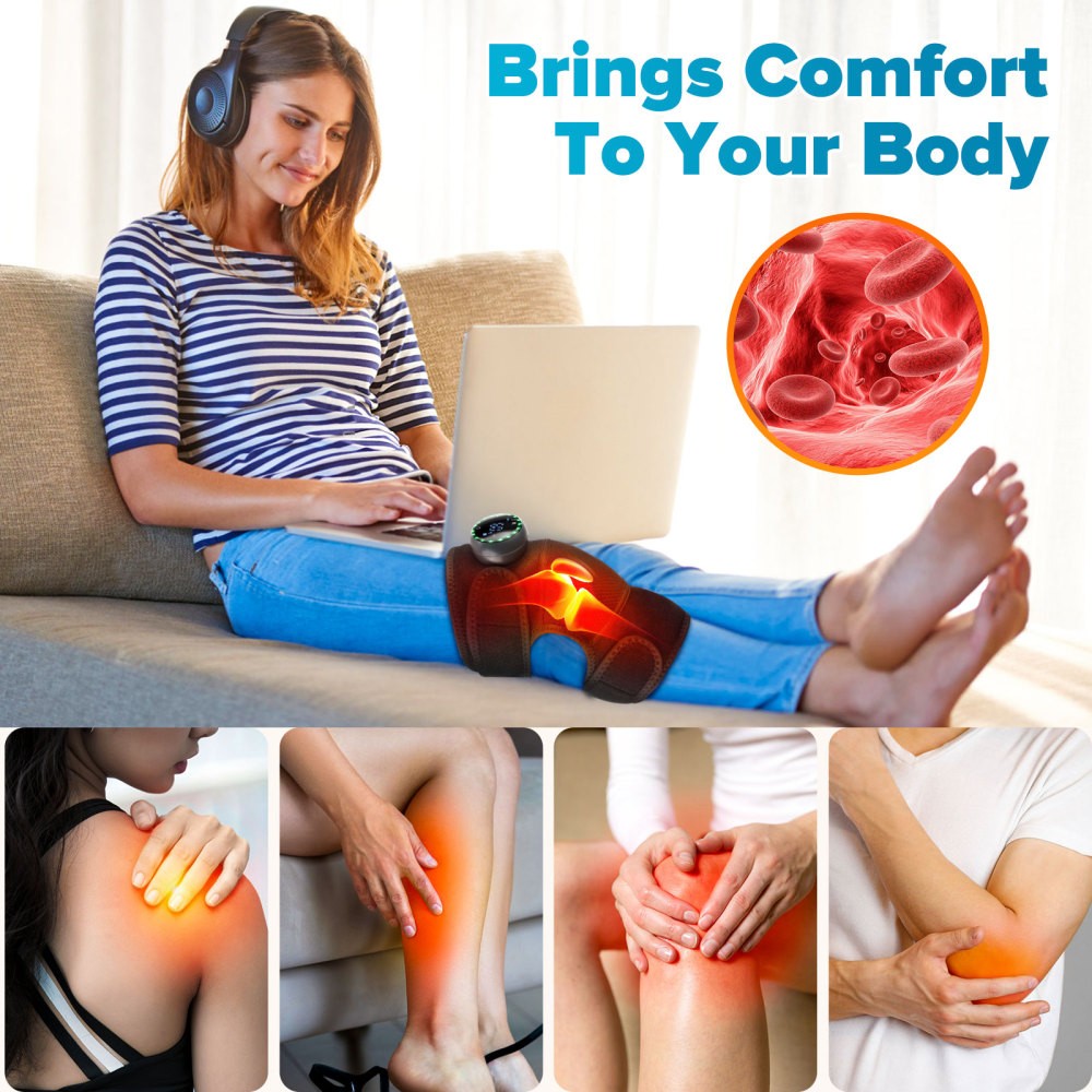 3 in 1 Cordless Heating Massage Knee Pad Shoulder Elbow Smart Vibration Massager