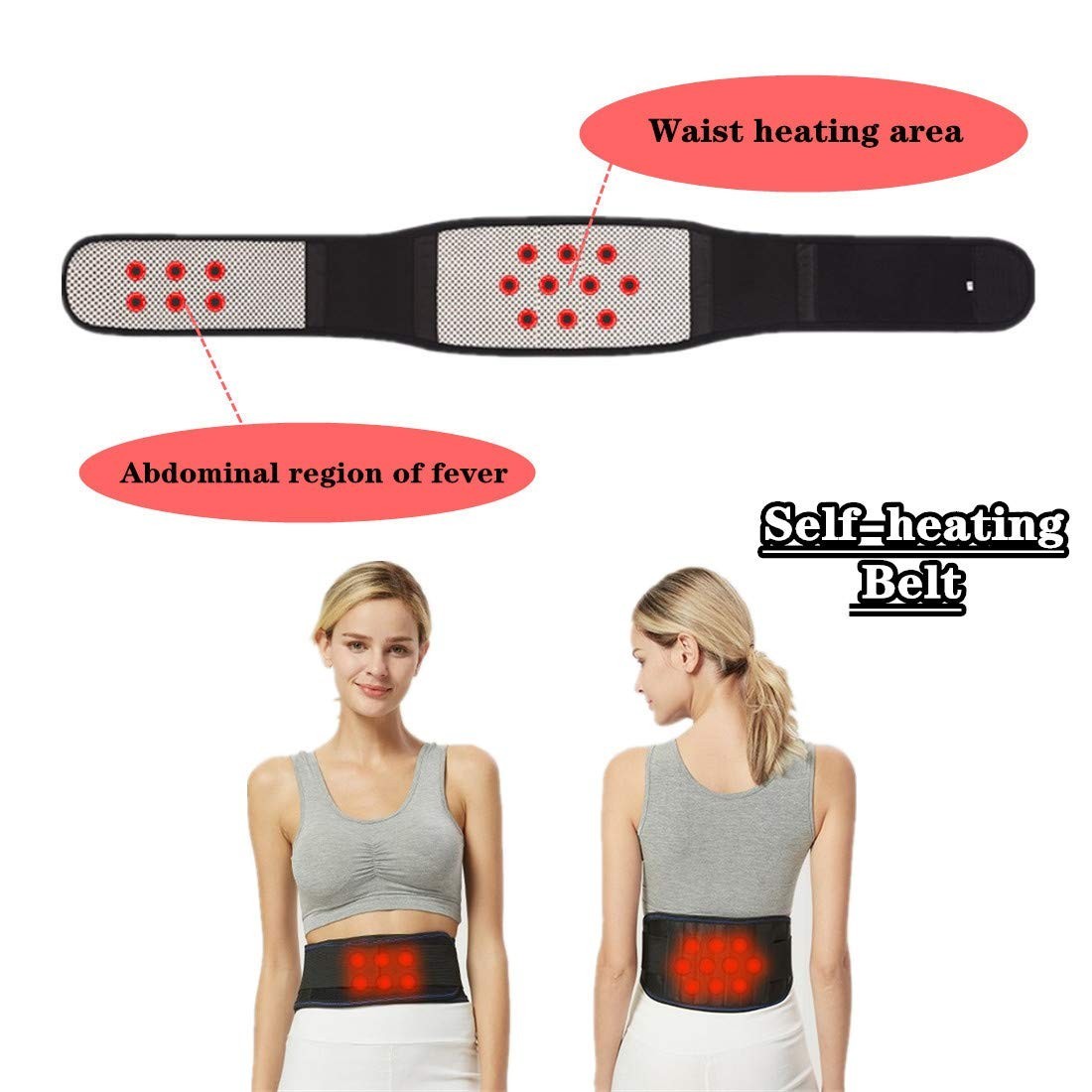 Thermal Magnetic Back Brace – Adjustable Self-Heating Support for Men & Women