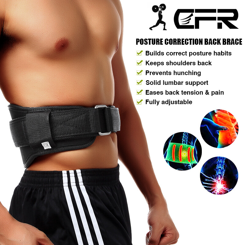Men Women Adjustable Lumbar Support Lower Waist Back Belt Brace Pain Relief Band