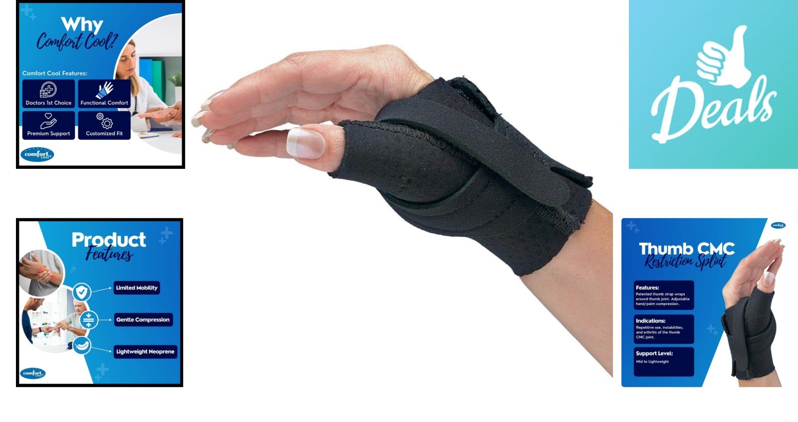 Thumb CMC Restriction Splint for Right Hand – Small Plus Comfort and Support