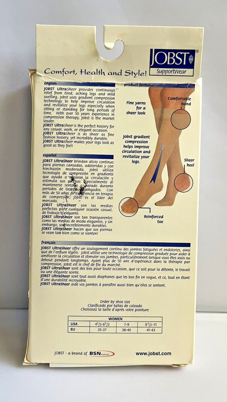 Jobst Women Ultra Sheer Sun Bronze Support Compression Knee Stockings 8-15 mmhg
