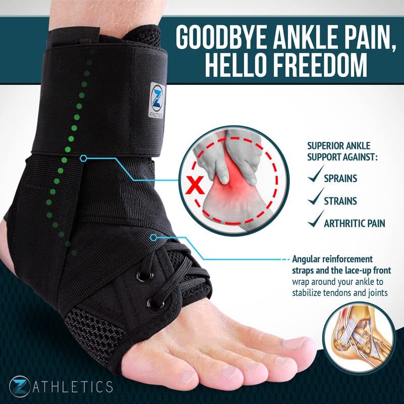 Lace up Adjustable Ankle Brace Support– for Running, Basketball, Injury Recovery