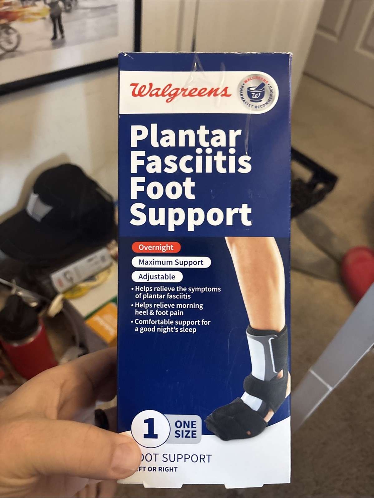 WALGREENS PLANTAR FASCIITIS FOOT SUPPORT OVERNIGHT, MAXIMUM SUPPORT, ADJUSTABLE