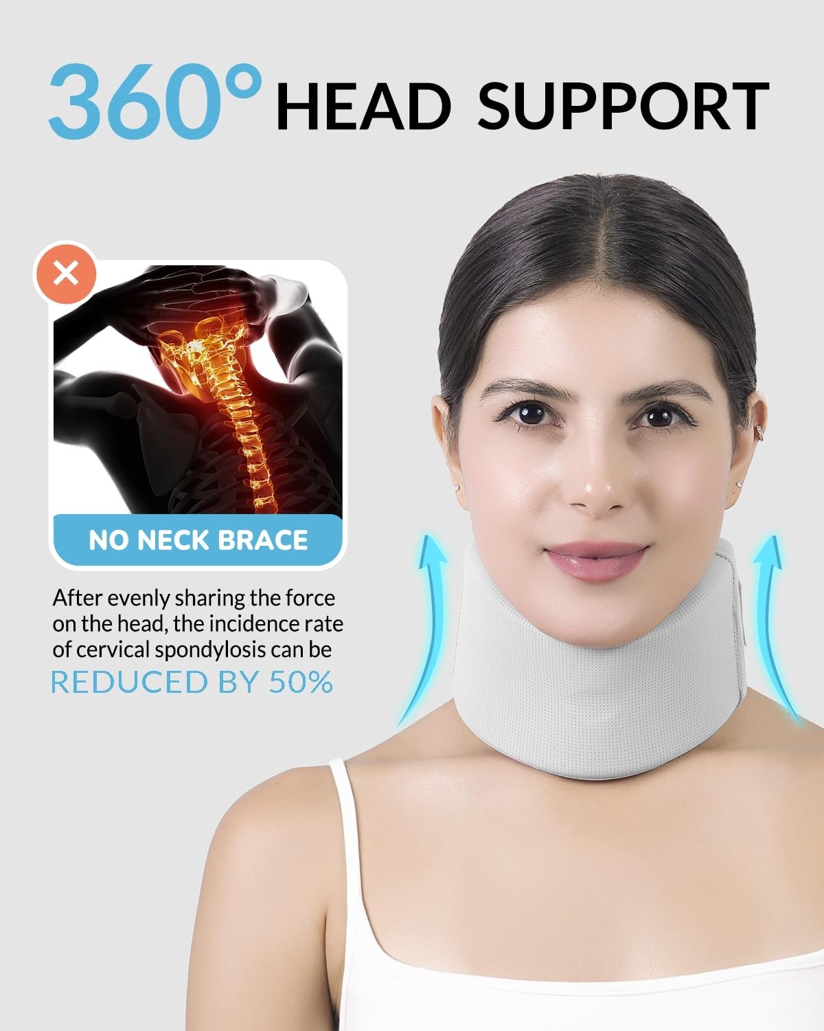 Adjustable Ice Silk Neck Brace – Ergonomic Support for Posture & Snoring Relief