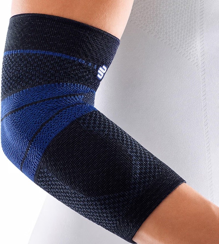 Bauerfeind EpiTrain Elbow Brace~Size 4~Elbow Pain Support Germany Blu/Black NEW!