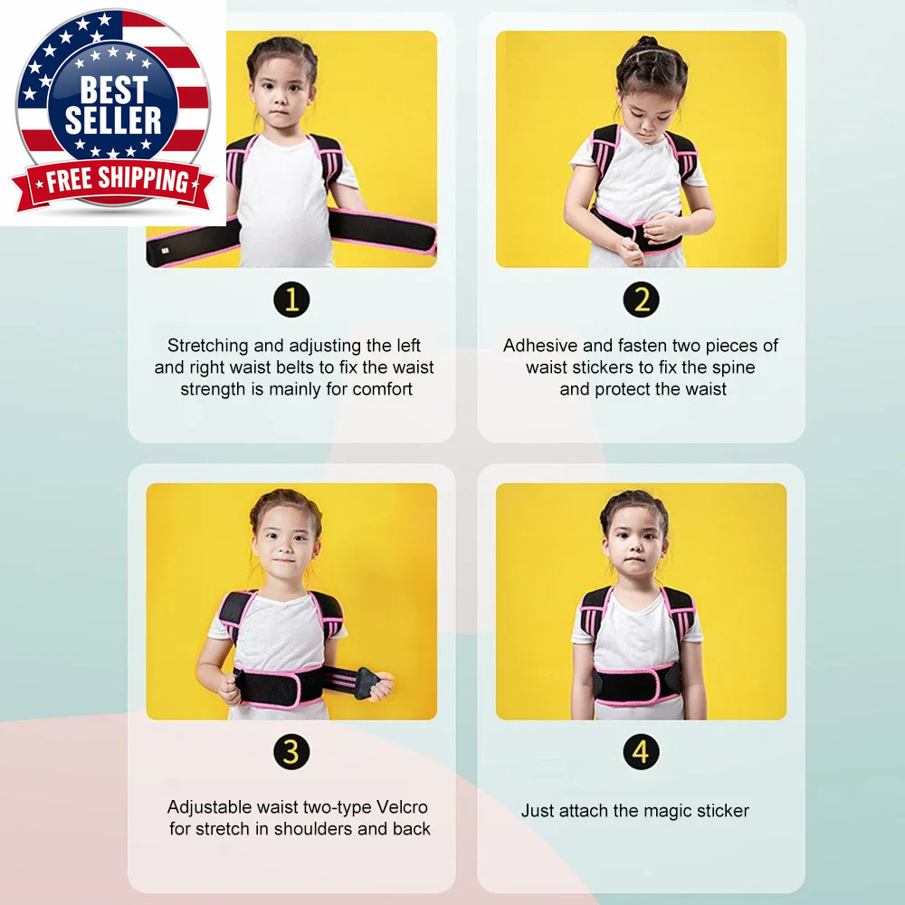 1PC Back Posture Corrector for Kids and Teens, Adjustable Wide Upper Back Straig