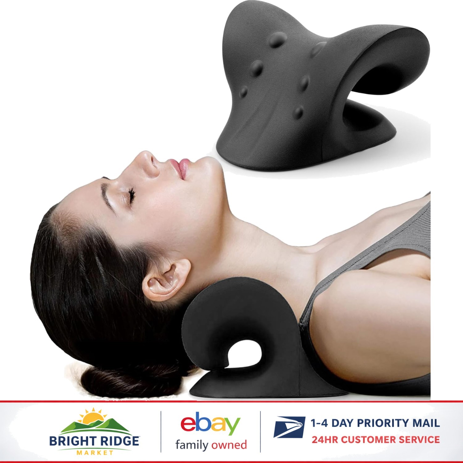 Neck Relaxer and Traction Device for Pain Relief and Spinal Curve Restoration