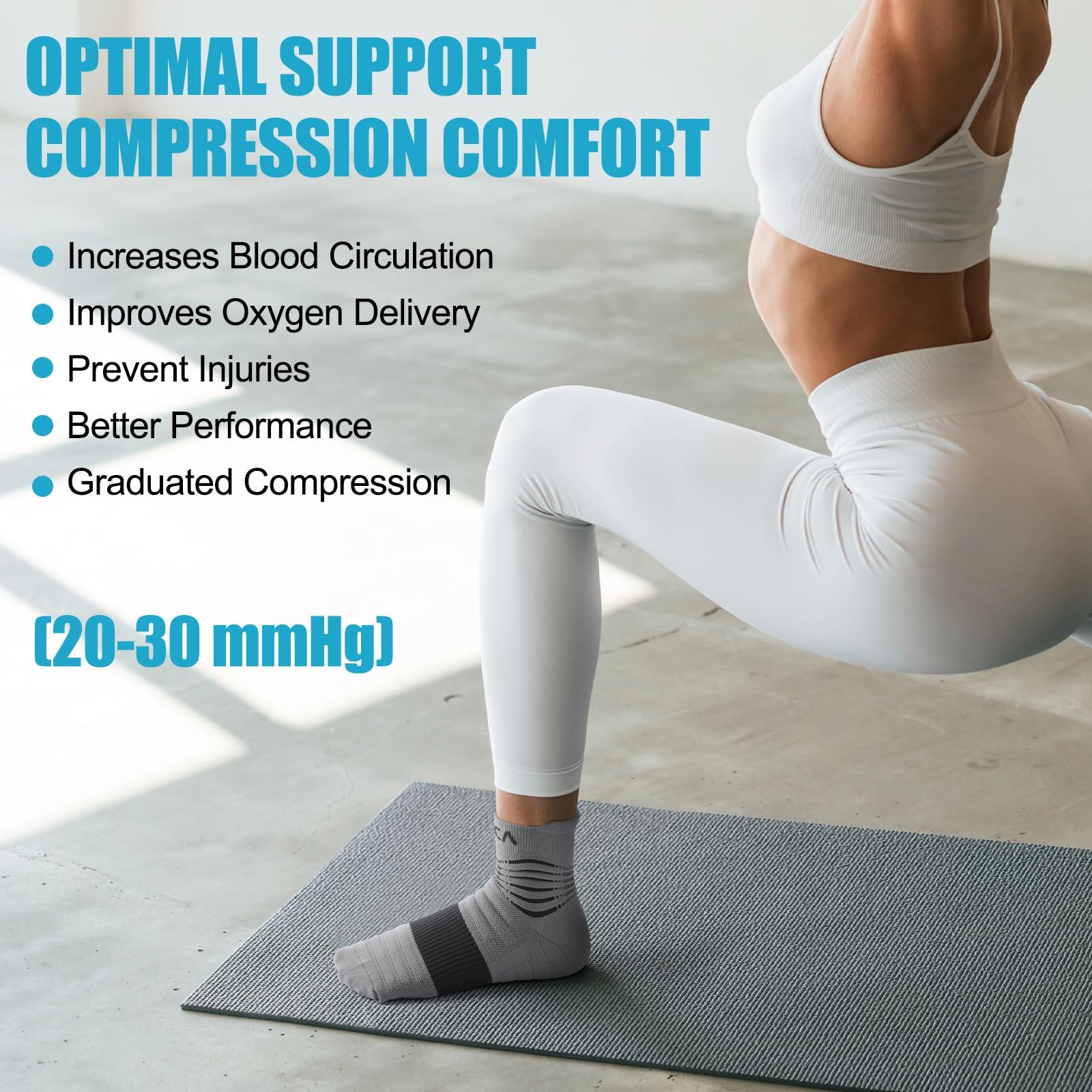 Compression Socks for & Men Circulation, Ankle Compression Stockings for Pain…