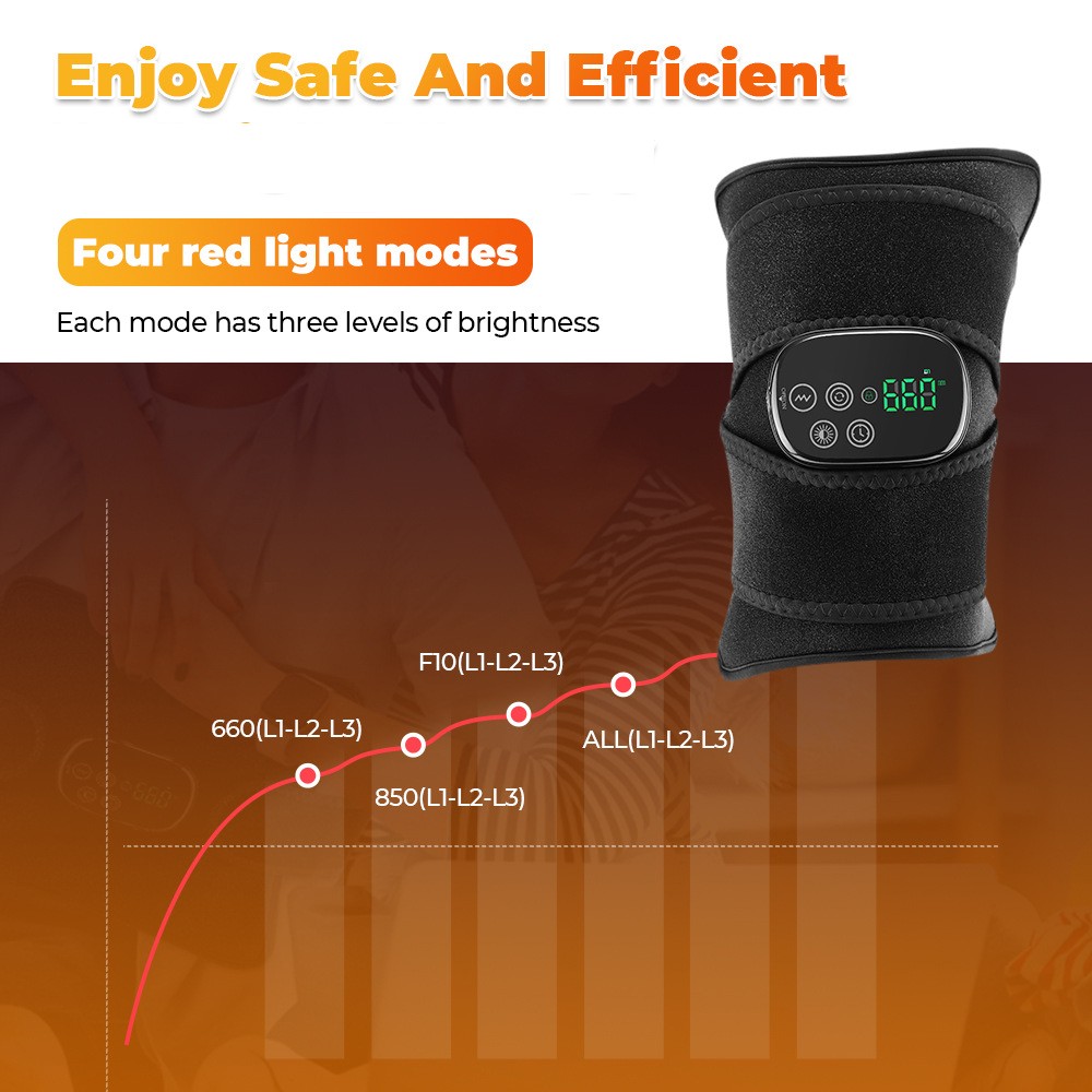 Red Light Heating Vibration Back Massager Lumbar Belt for Lower Back Pain Relief