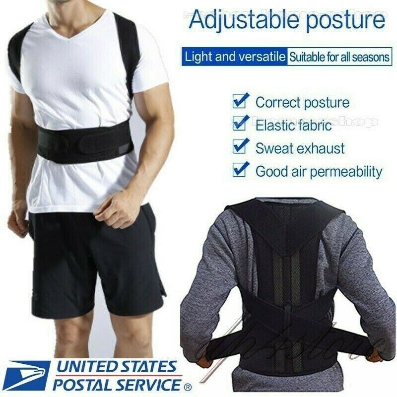 S-4XL Adjustable Posture Corrector Back Support Shoulder Brace Belt Men Women