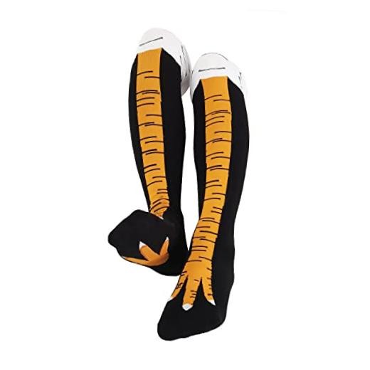 WHOTAY Crazy Funny Chicken Leg Socks for Women Men Novelty Chicken Feet Yellow