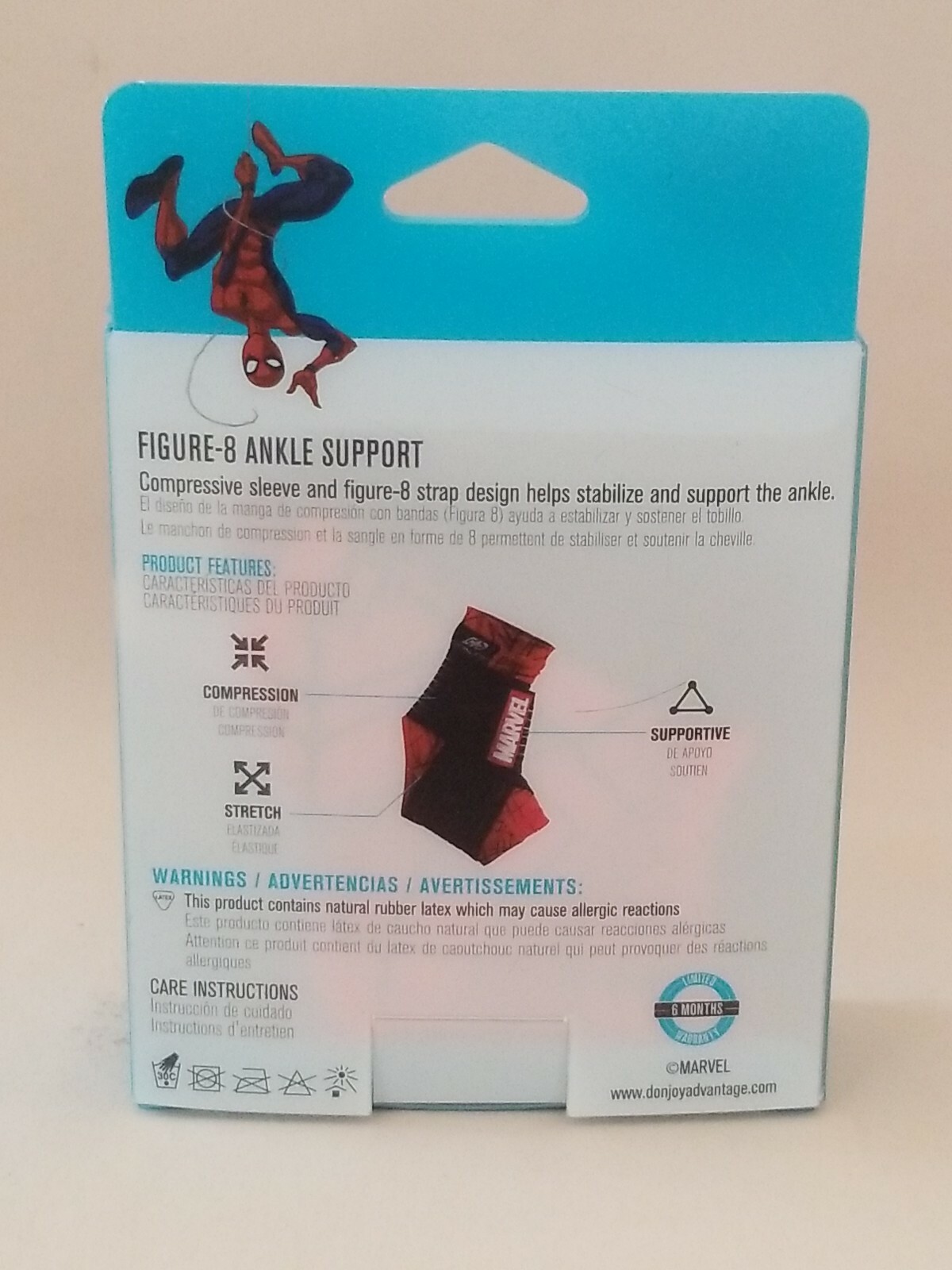 DONJOY ADVANTAGE Moderate Figure – 8 ANKLE SUPPORT Spider-Man Marvel PEDIATRIC