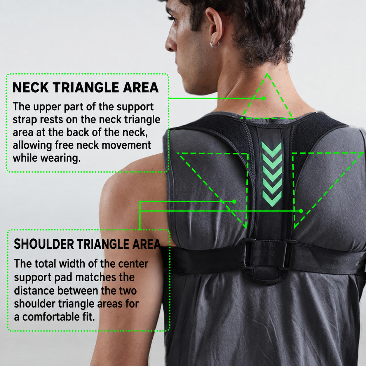 Posture Corrector Back Brace Adjustable Shoulder Support Men Women Unisex Black
