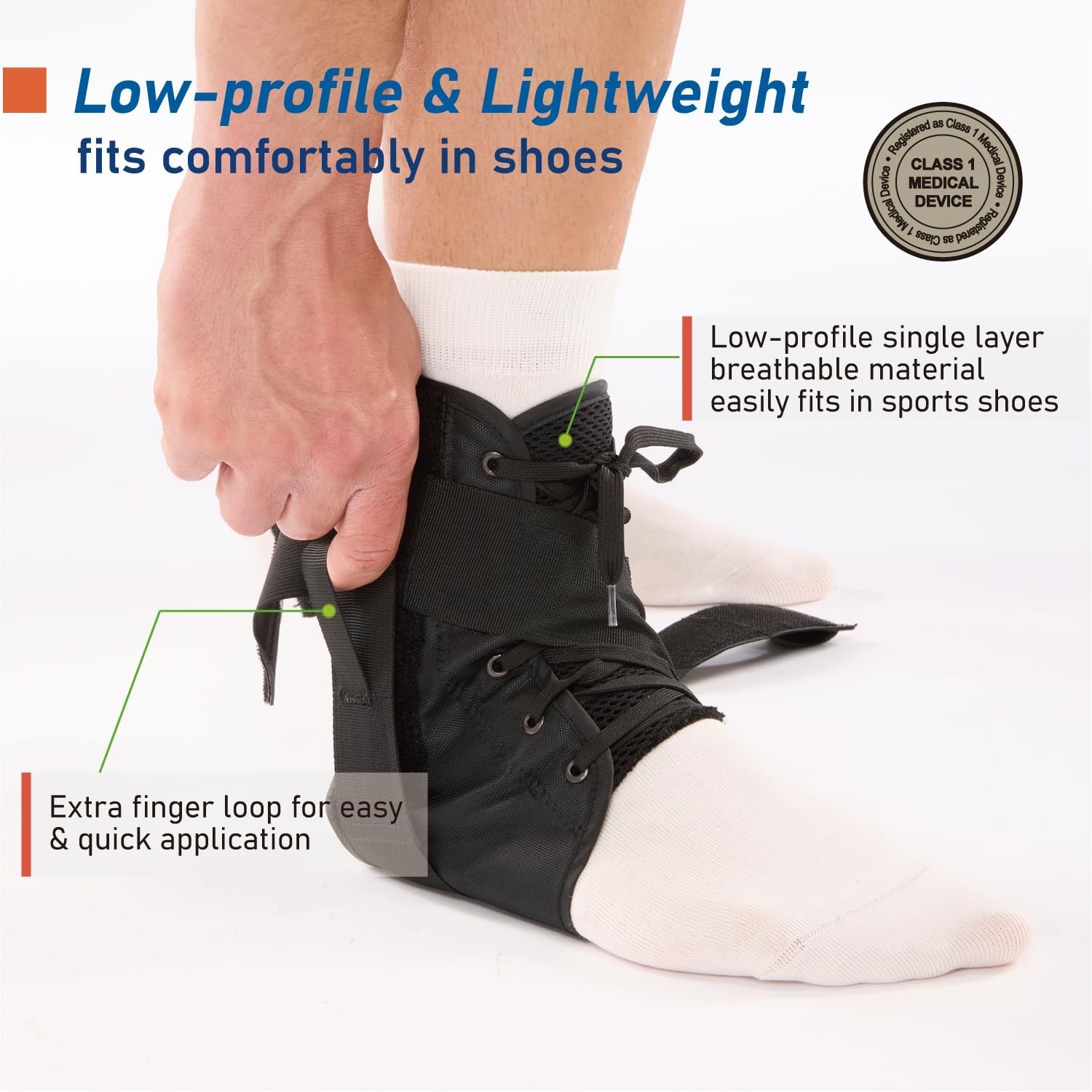 Lace-Up Ankle Brace for Sprained Ankle, Adjustable Stabilizer for Injury Reco…