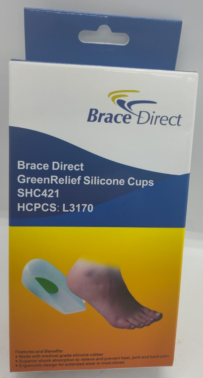 Silicone Heel Cups for Heel Pain Relief Shock Absorbing Gel Inserts Pair size XL