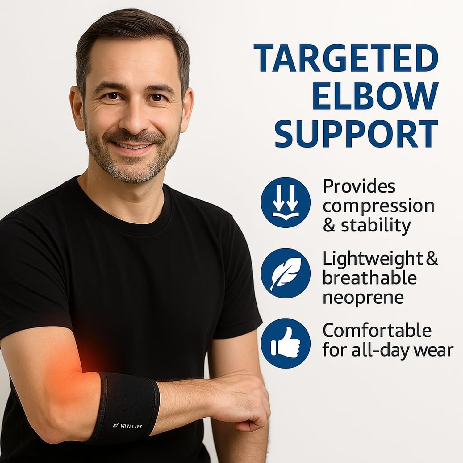 Tennis Elbow Brace for Men & Women – Elbow Support Strap for Tendonitis, G