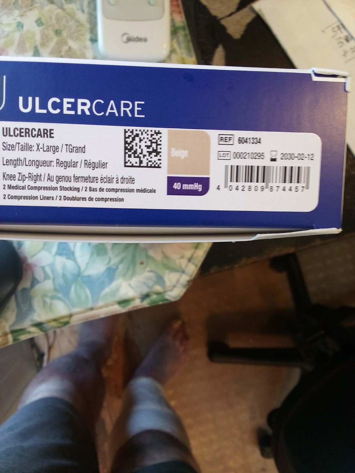 Jobst UlcerCare Compression Knee Stocking Support 2 Part System Zippered 40 mmHg