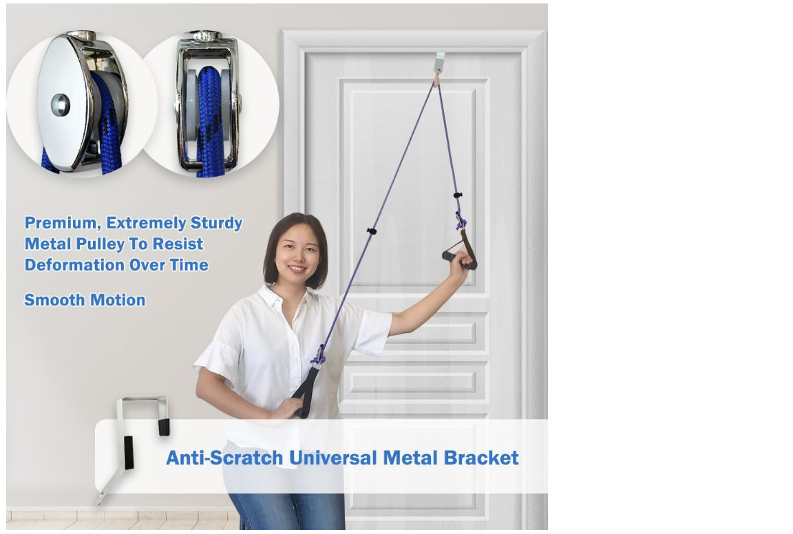 Shoulder Pulley for Physical Therapy Over Door Shoulder Rehab Exercise System fo