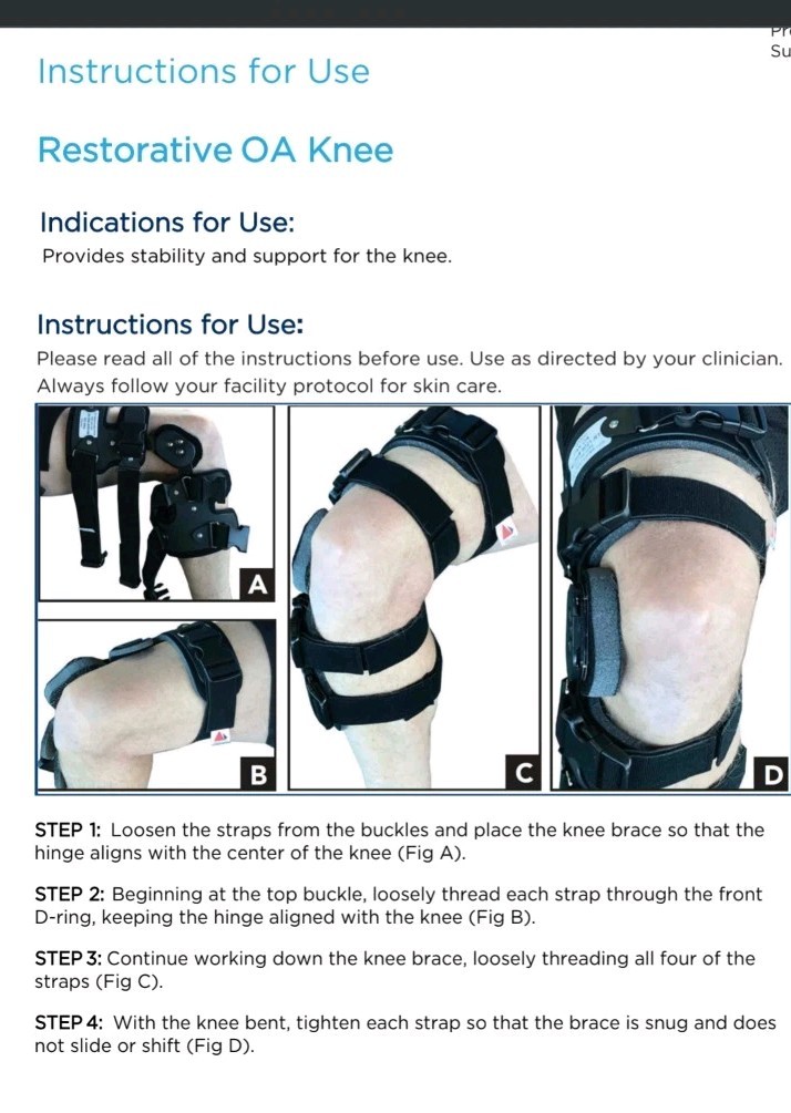 OTTOBOCK OA RESTORE- KNEE BRACE. NEW WITH CARRY BAG #50K29