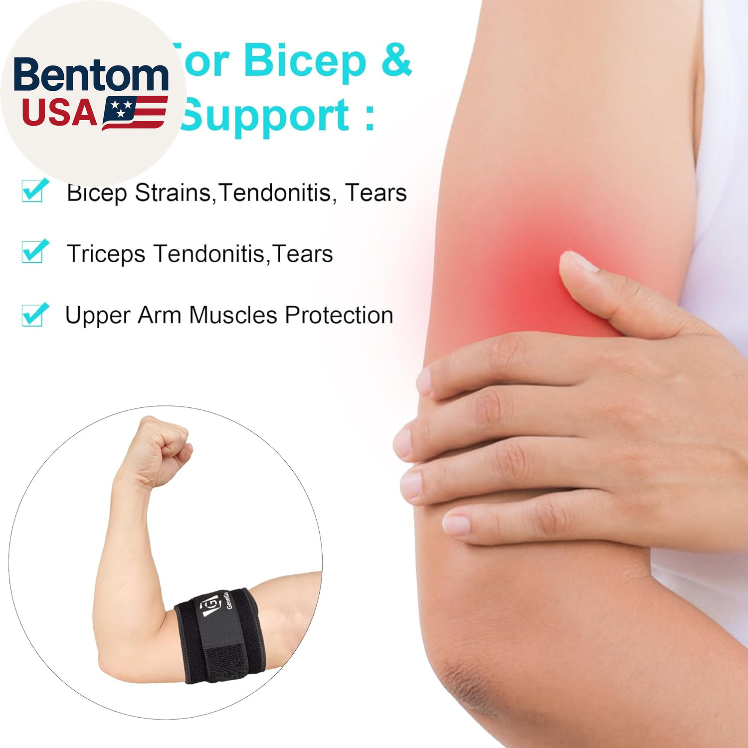 Bicep & Tricep Tendonitis Brace Compression Sleeve – Pain Relief for Bicep and T