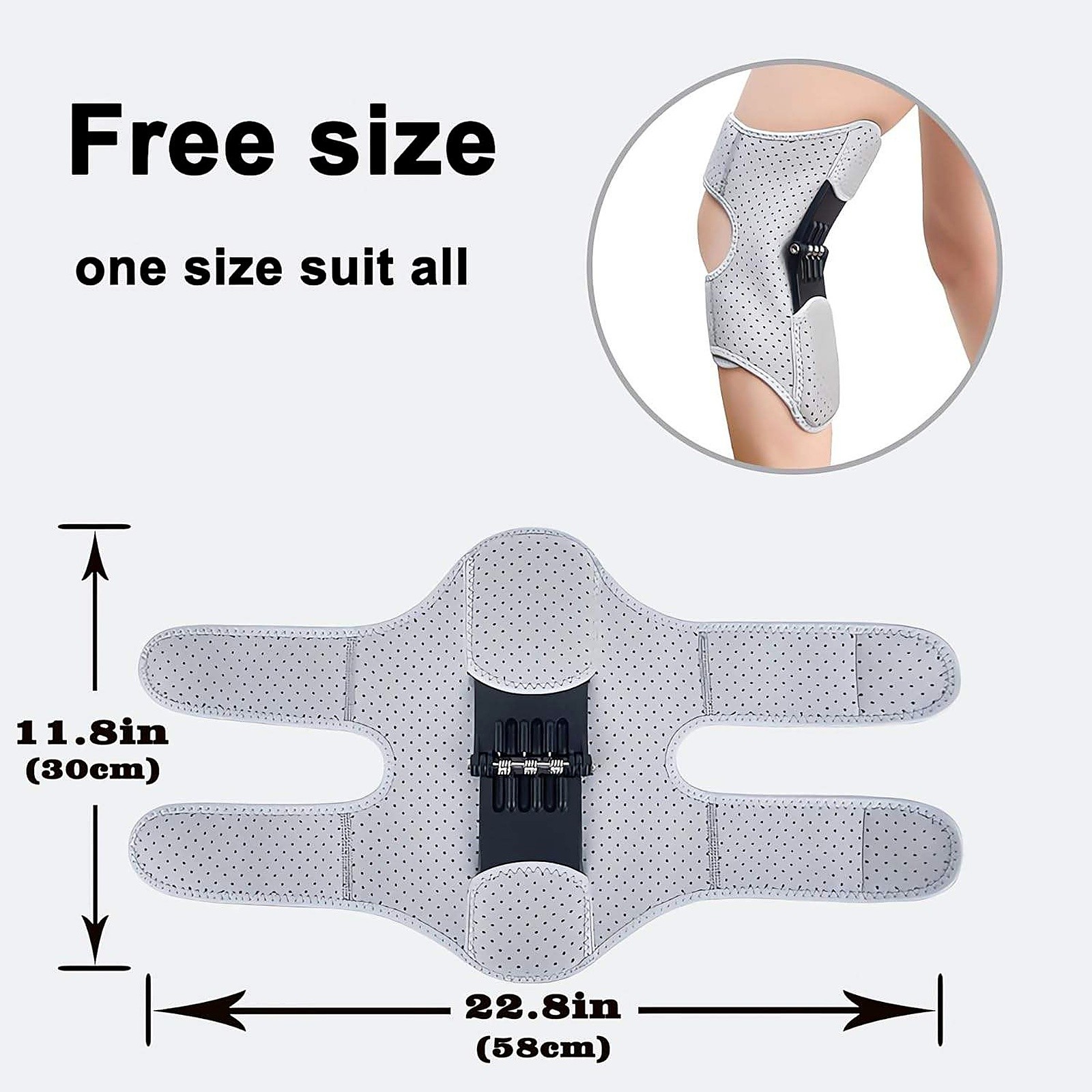 Knee Brace Joint Support Spring Booster Patella Stabilizer Pad Adjustable Relief