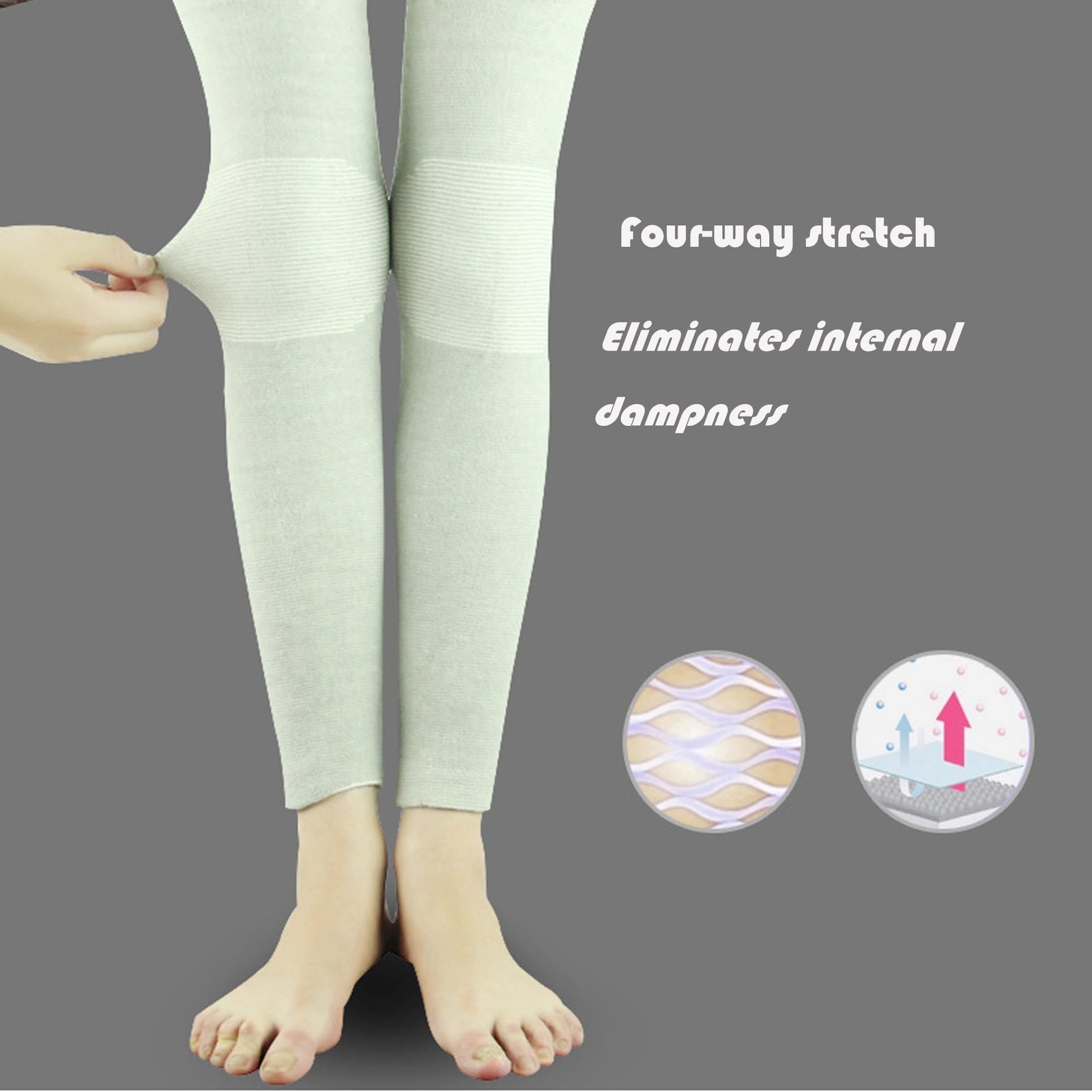 Sieafan Knee Brace – Compression Sleeve Women Men – Bamboo Medium, Gray