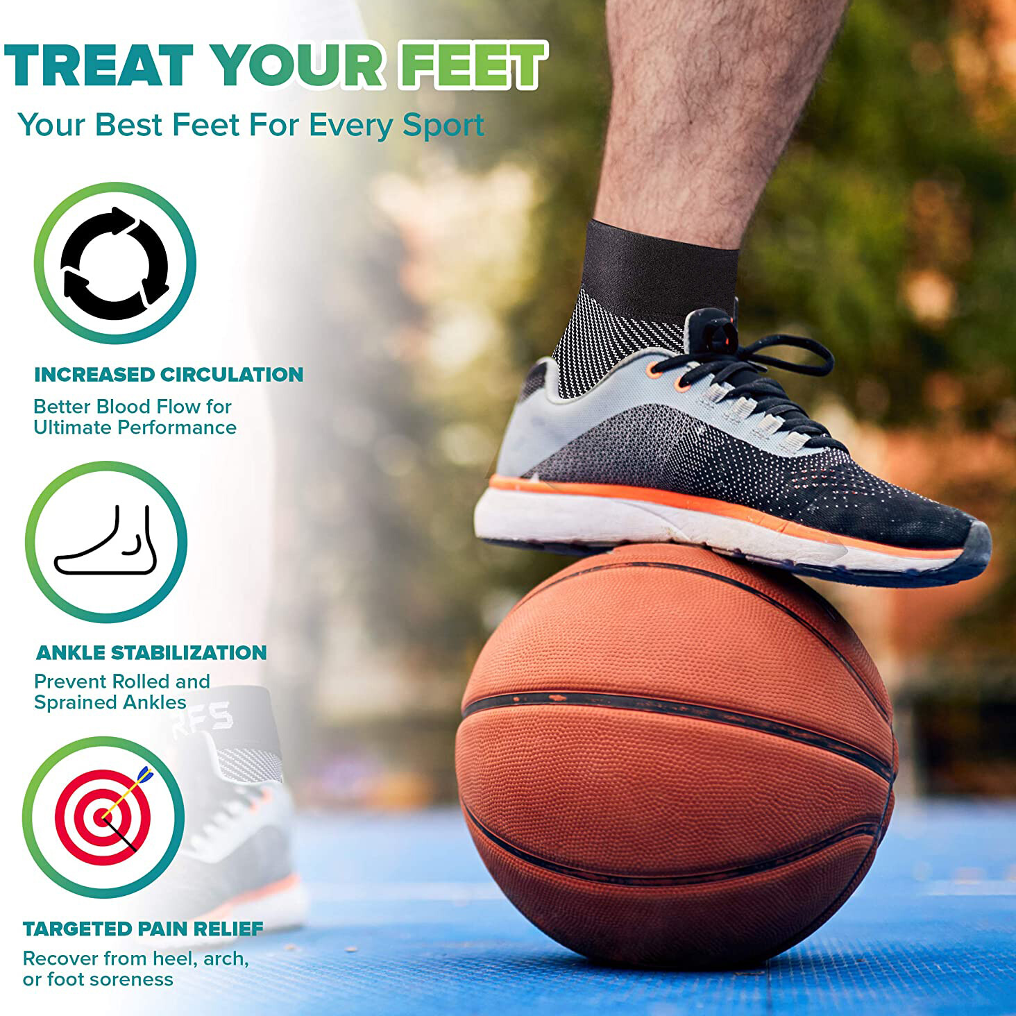 Compression Ankle Socks for Men, Women – Arch Pain Relief Feet Care Accessories