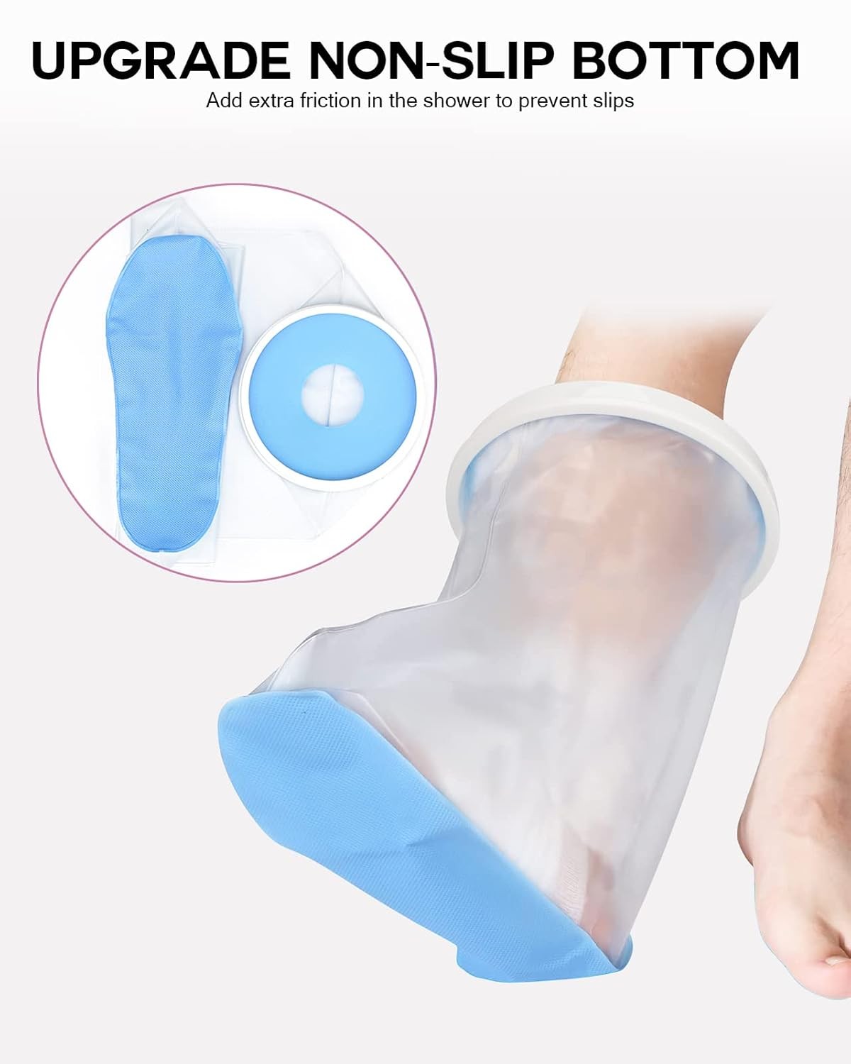 Waterproof Adult Foot Cast Cover NonSlip Bottom Shower Protection Foot Cover