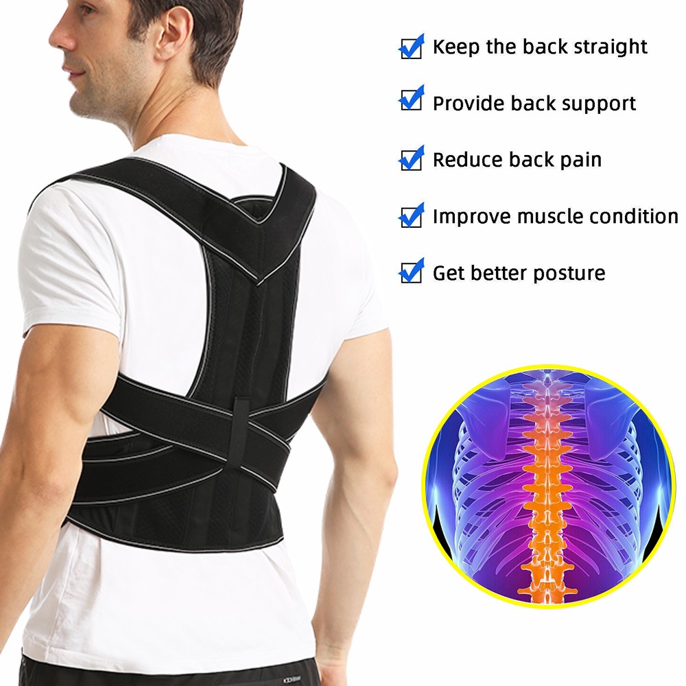 Adjustable Lumbar Lower Back Support Belt Brace Posture Corrector Straightening