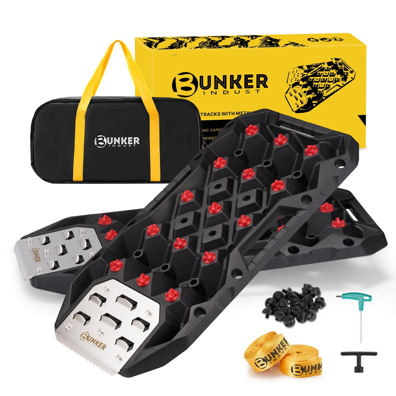 BUNKER INDUST Offroad Traction Boards with Jack Base, Pair Portable Recovery …