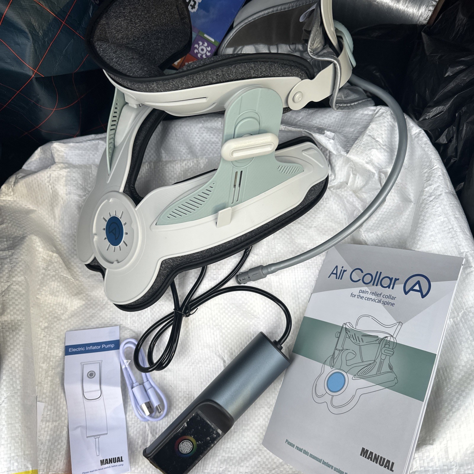 Cervical Traction Device with Air Collar – Inflatable Neck Stretcher for Pain