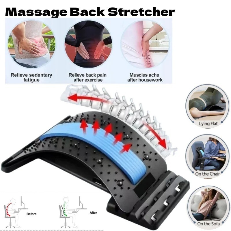 Back Stretcher Spine Board Pain Relief Lumbar Support Corrector Adjustable Ortho