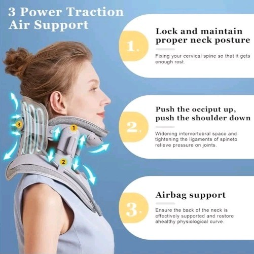Cervical Neck Traction Device Neck Pain Relief Adjustable Manual Air Pump