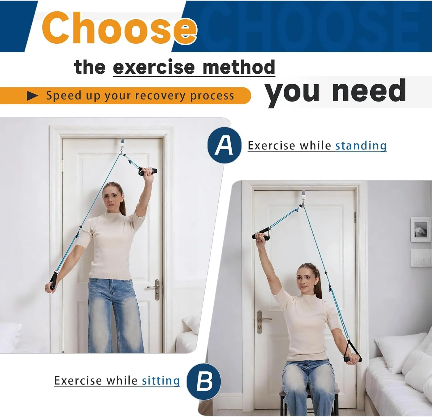 Shoulder Pulley for Physical Therapy, Rehab and Arm Exercise | Over-The-Door Pul