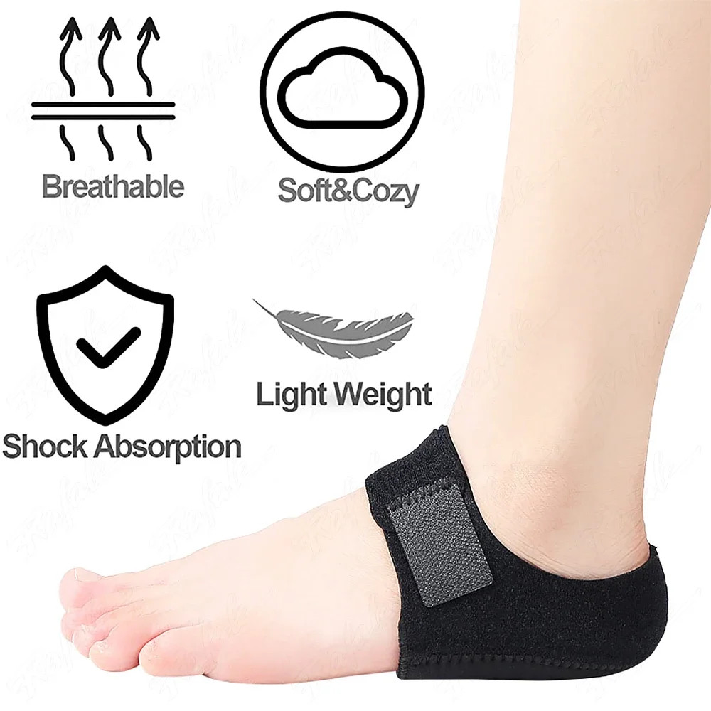 Pain Relief for Plantar Fasciitis Sock Worn Gel Heel Pad for Shoes Thin