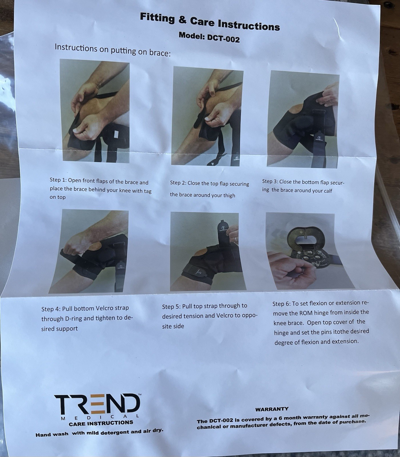 Trend Medical New In Bag Knee Brace ModL DCT -002 Black Size Medium