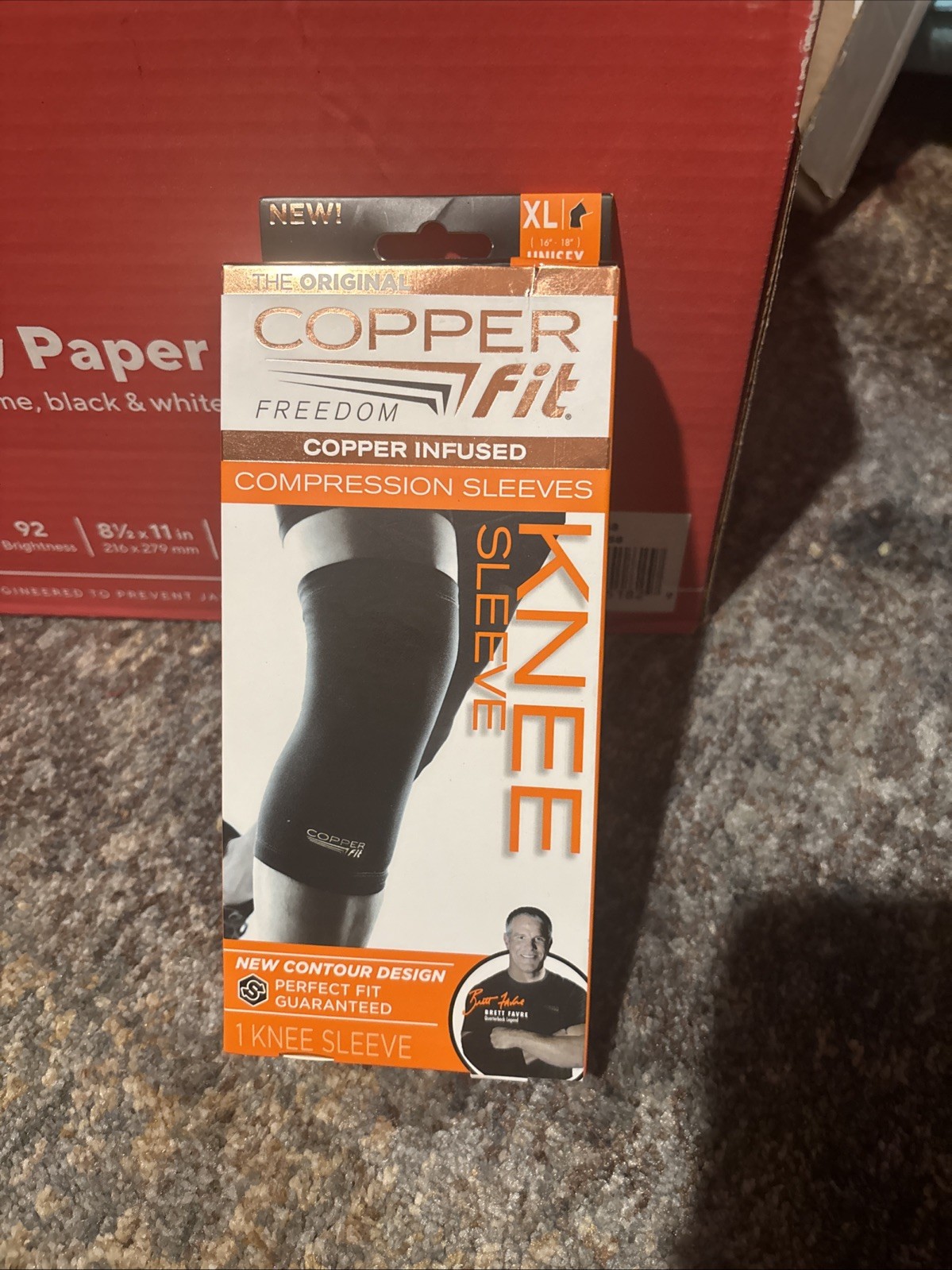 Copper Fit Freedom Copper Infused Compression Knee Sleeve – Size XL – Black