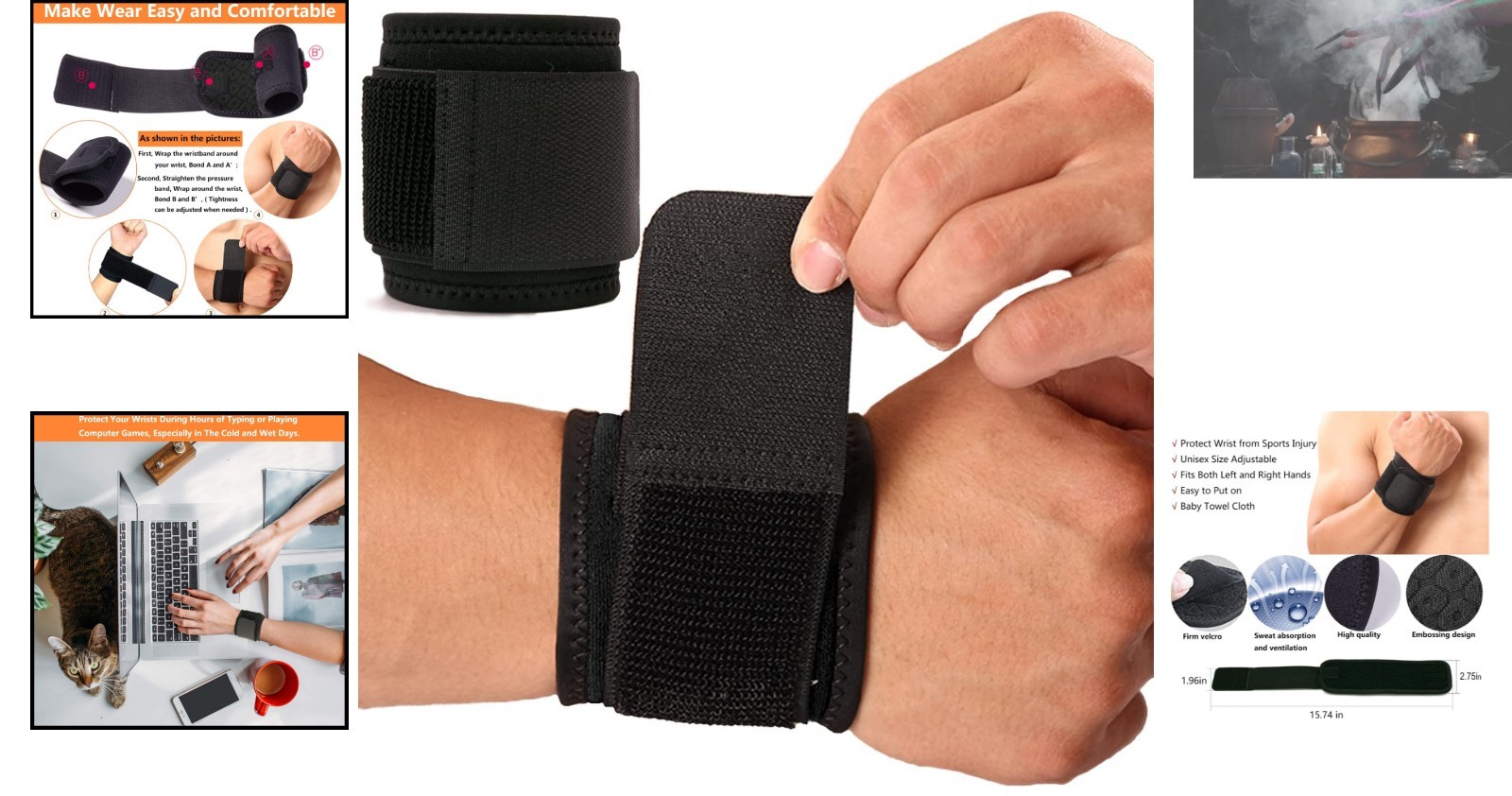 Comfortable 2-Pack Wrist Straps – Adjustable Pain Relief for Active Lifestyles