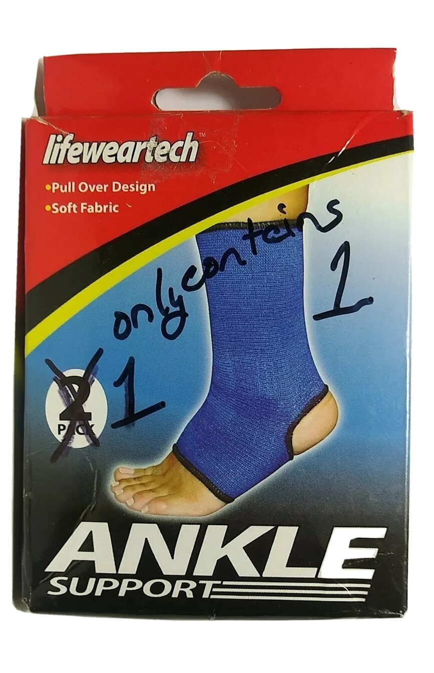 Ankle Support LifeWearTech CONTAINS 1 Pull Over Soft Fabric Open Box Never Worn