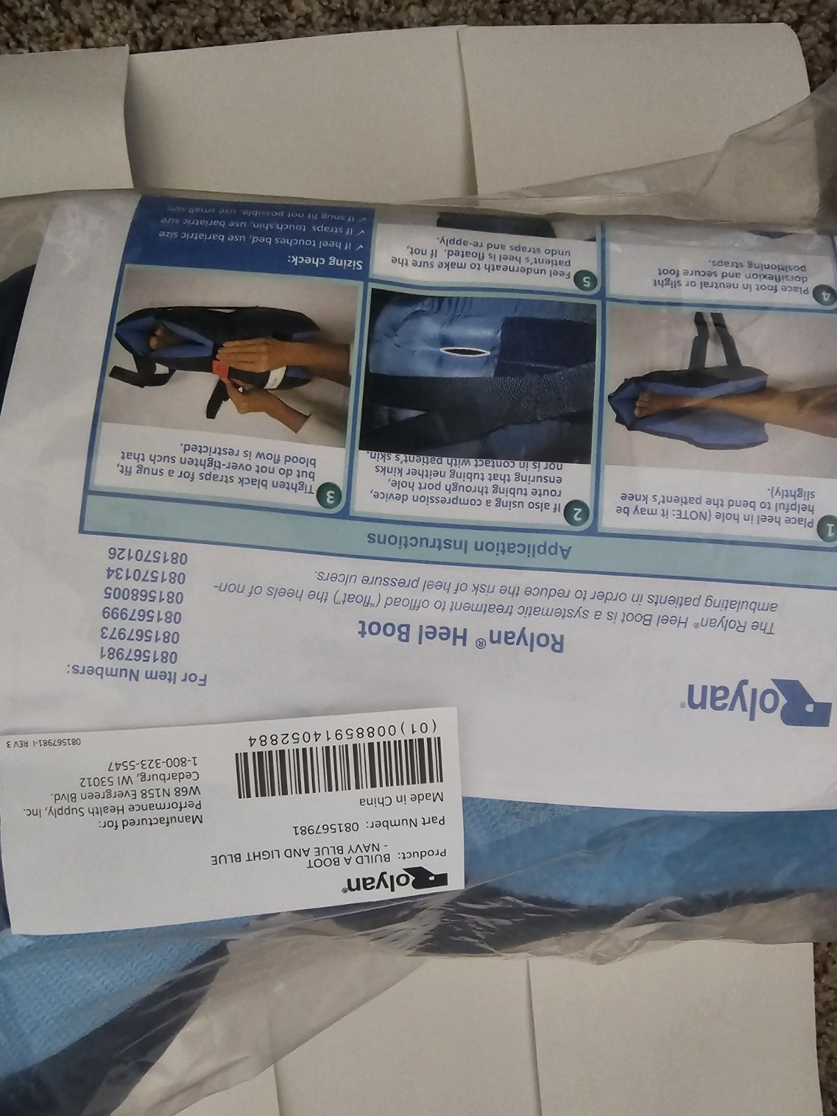 Rolyan Heel Boot To Relieve Pressure On The Heel Universal # 081567981 NEW, DEAL