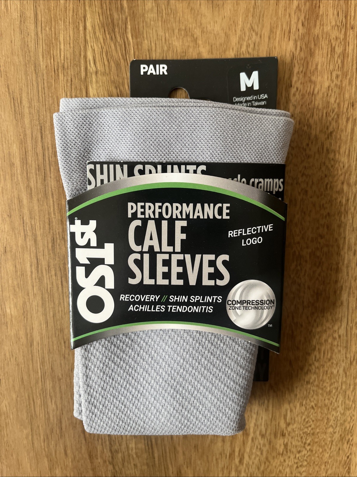 OS1st Calf Sleeves Medium CS6 Compression Grey Performance Mens Recovery Pair M
