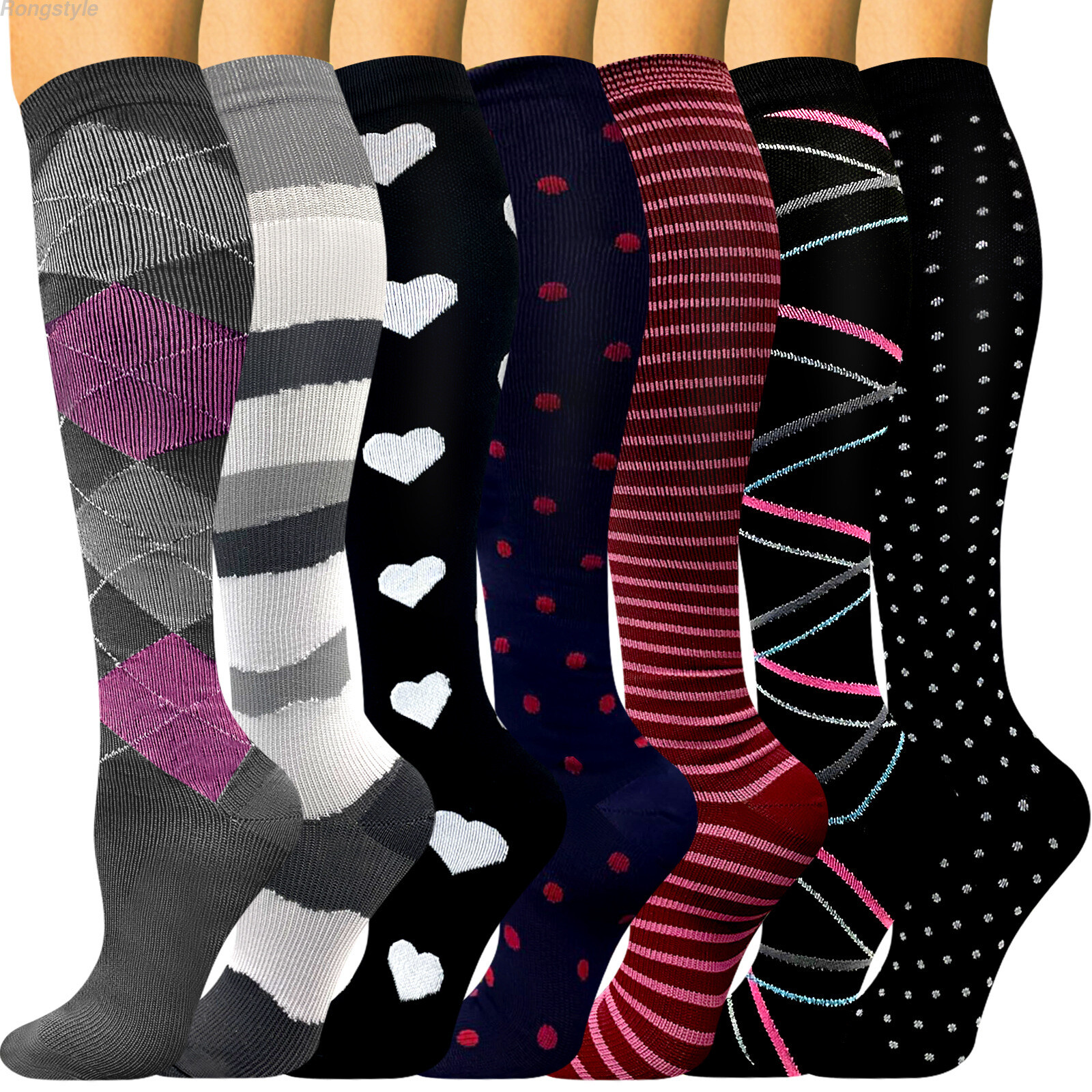 Compression Socks Stockings Mens Womens Knee High Medical 20-30 mmHG S/M-L/XL