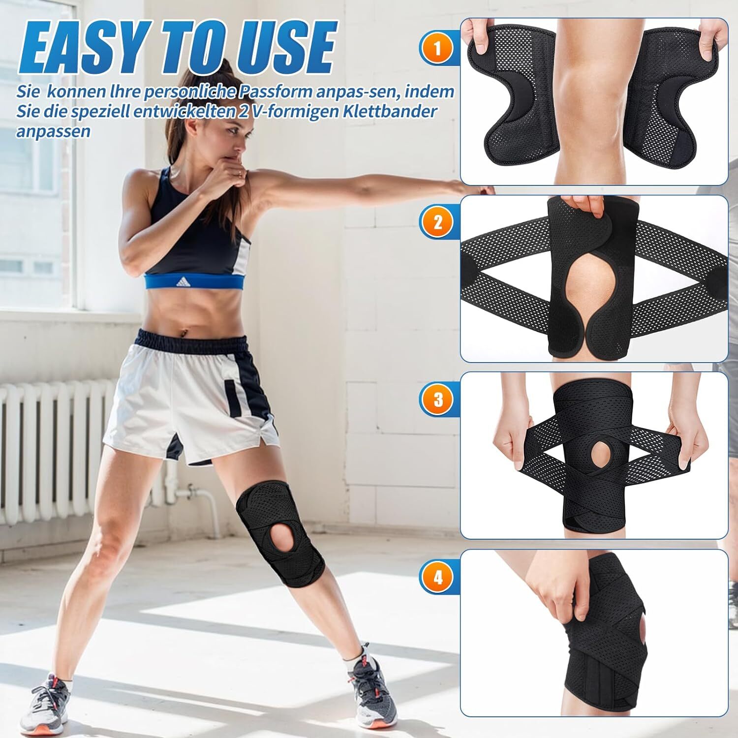 Knee Sleeve Compression Wrap Brace Meniscus Joint Support Pain Arthritis Relief