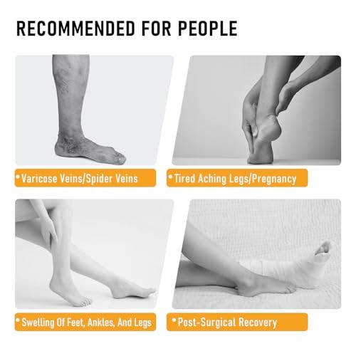 Open Toe Compression Socks for Women Men – 20-30 mmHg Toeless Knee Large Black