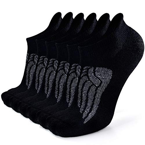 Merino Wool Compression Support Ankle Running Large-X-Large 6 Pairs Black