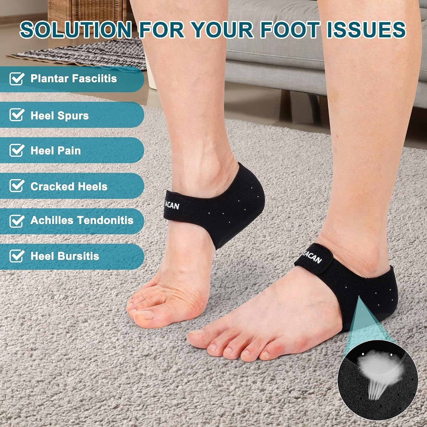 Breathable Heel Protectors: Ultimate Relief for Plantar Fasciitis & Sports Use