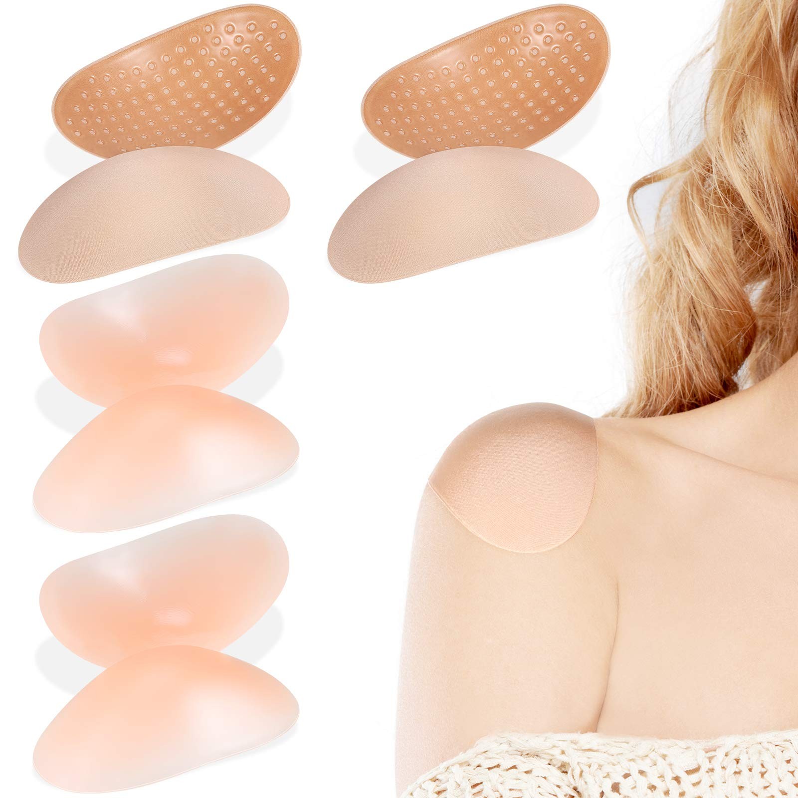 4 Pairs Women Shoulder Pads Push up Soft Adhesive Silicone Anti Slip Enhancer…