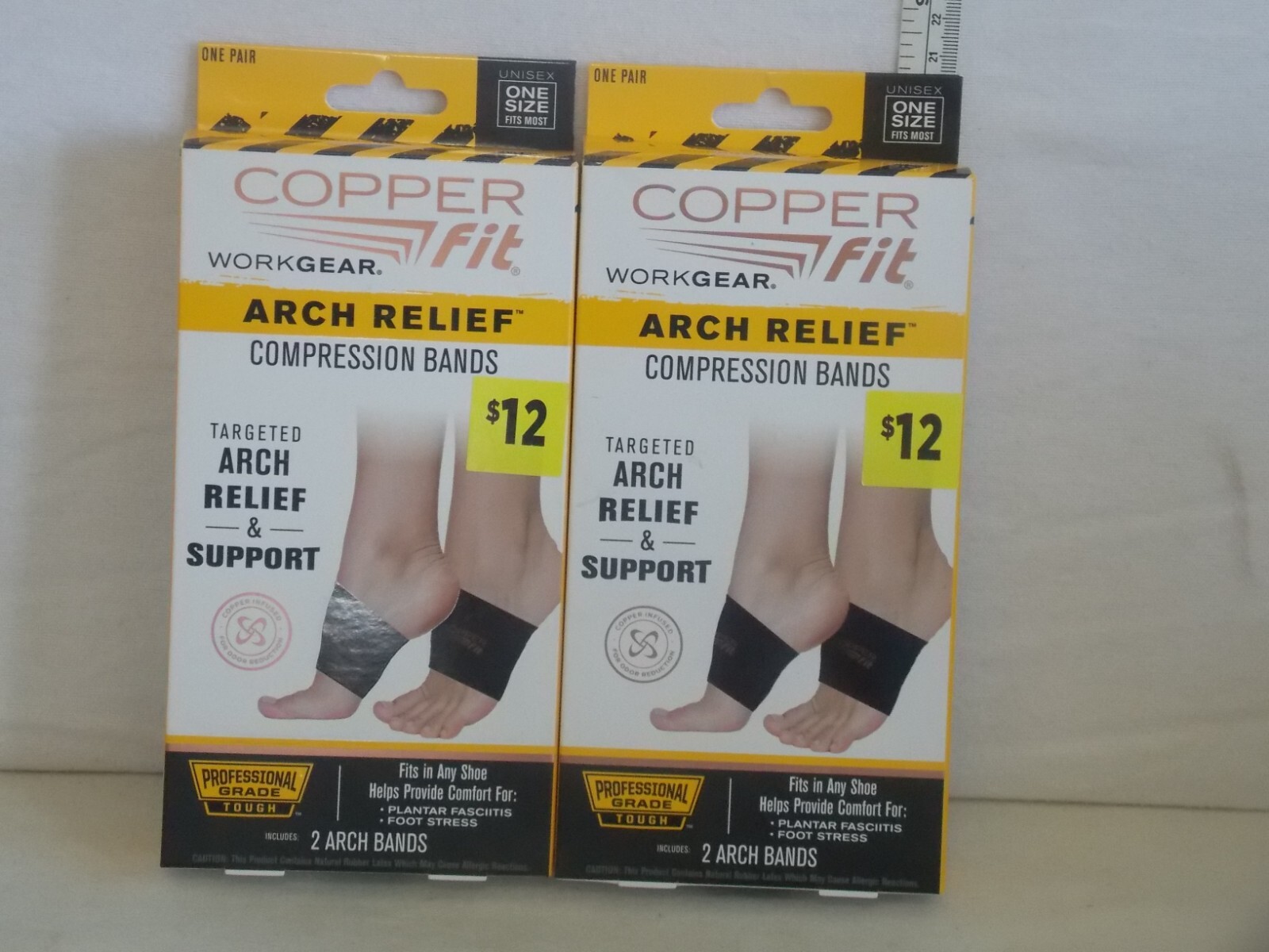 2 Packs Of 2-Copper Fit Work Gear Arch Relief Compression Bands 2 Bands Per Box
